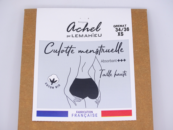 Culotte Menstruelle Taille Haute Bio noire Made in France